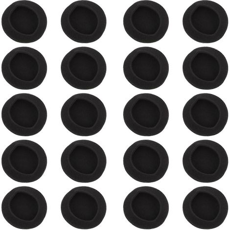 Lot de 20 coussinets d'écouteurs universels élastiques de rechange pour casque audio-5CM-Black (1/3)