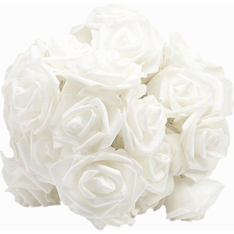 Guirlande Lumineuse - Roses Blanches LED - 6 M - Décoration Intérieure Extérieure - Pour Soirées Romantiques Fêtes et Décor Quotidien - 1 Pièce (1/5)