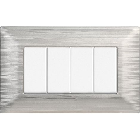 Placche compatibili Bticino Matix 4 moduli colore silver satinato (1/10)