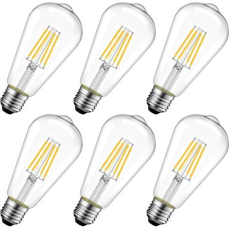 E27 ST64 4W LED-Filamentlampe, warmweiß 3000K, Retro-Stil, nicht dimmbar, 6er-Pack (1/5)