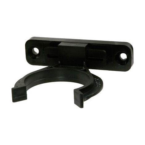 Support de panneau de base avec clip Ku – Plastique noir résistant – Fixation par vis ou pression – Compatible avec battiscopa Hettich