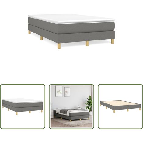 Matratze - Boxspringbett mit Matratze Dunkelgrau 120x190 cm Stoff (1/5)