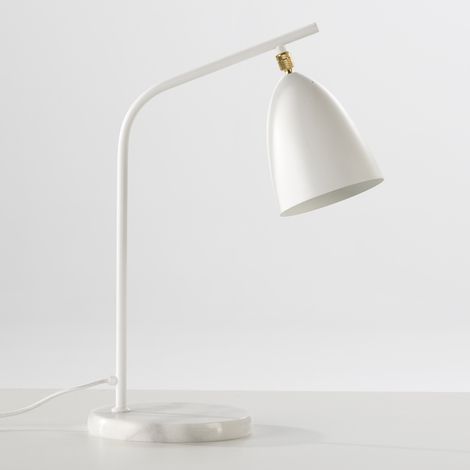 Lampe de Table 37x22x54 Marbre/Métal Blanc