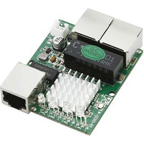 Industrielles Netzwerk-Switching-Modul mit drei Gigabit-RJ45-Ports (mindestens 1000 Mbit/s), Stromversorgung: 5–12 V (1/5)