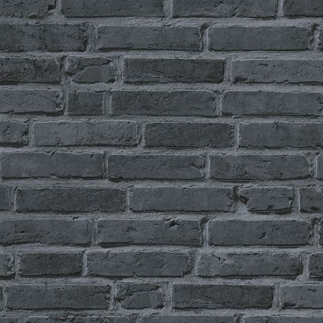 A.S. Creations – Papier peint brique gris effet matière – Lessivable, strippable, bonne résistance à la lumière – Dimensions 210g/m² – Raccord sauté