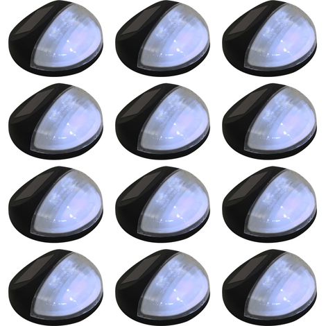Lot de 12 Lampe solaire murale à LED d'extérieur Lampe de Jardin Lumière solaire Rond Noir 75463 (1/5)