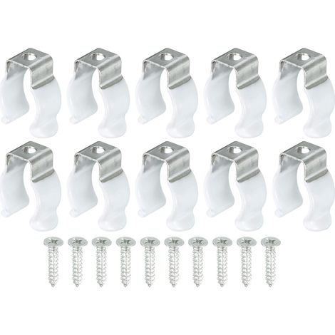 T5 U Clips Bracket for LED Light Bulb Mounting Bracket Stainless Steel Fluorescent Tube Holder with Screws Pack of 10 (1/5)