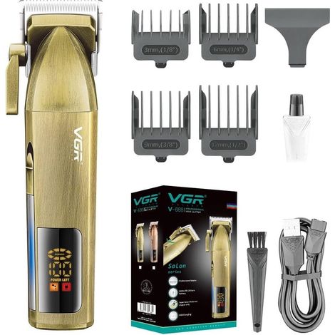 Trade Shop - Tagliacapelli Professionale Senza Fili Display Led A Batteria Ricaricabile V-688 - (1/5)