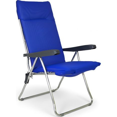Marvin Sdraio da Giardino in Alluminio Reclinabile in 5 Posizioni Hawai, Poltrona Sedia Sdraio con Cuscino Imbottito 4cm Impermeabile e Braccioli per Interno o Esterno (1/4)