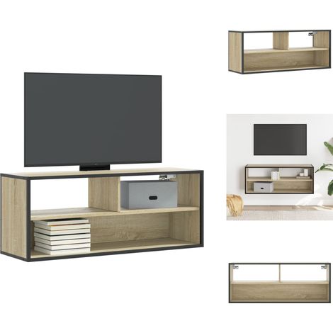 TV-Schrank Sonoma-Eiche 100x31x39,5 cm Holzwerkstoff und Metall - TV-Schrank - TV-Schränke - HiFi-Schrank - Medienschrank (1/5)
