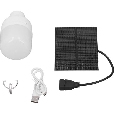 Ampoules solaires monocristallines en silicone, ampoules LED portables rechargeables à énergie solaire pour tentes de randonnée. (1/5)