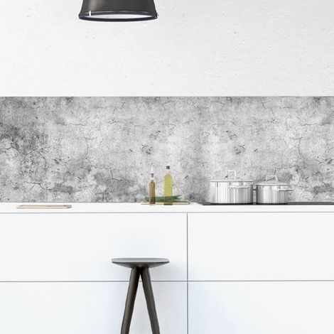 Crédence adhésive cuisine PVC 260x60cm béton Rouleau adhesif decoratif fabriqué en Italie, avec encre non toxique, ignifuge et résistant à l'eau (1/5)