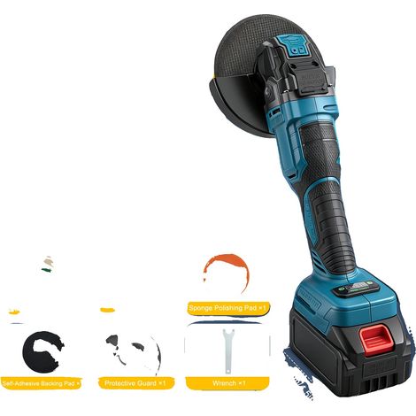 Smerigliatrice angolare, motore brushless, velocità regolabile, blu (1/2)