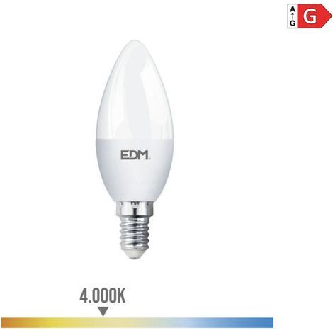 Ampoule bougie LED E14 5W 400lm 4000K Lumière du jour Ø3,5x10cm (1/3)