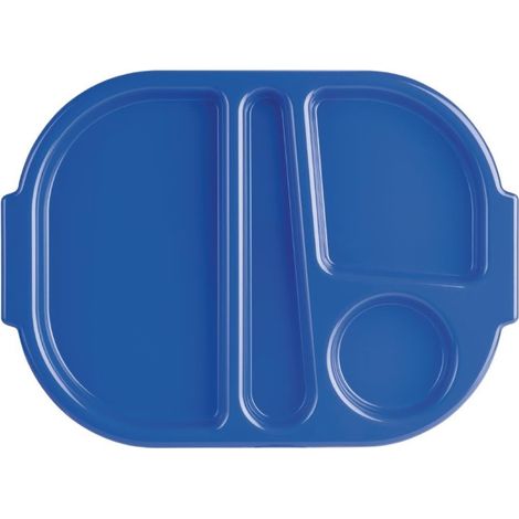 Grands plateaux repas à compartiments en polypropylène Kristallon bleus 375mm (Box 10) - Ref U038 - Olympia (1/4)