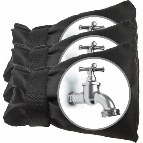 3 Stück schwarze Wasserhahn-Abdeckungen für den Außenbereich, Wasserhahn-Abdeckungen für den Winter, Frostschutz, wasserdichte Schutzhülle für Gartenwasserhähne im Freien, große Größe