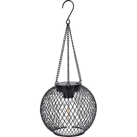 Waterproof outdoor solar lantern, decorative hanging metal landscape light, ideal for a garden, table, path, walkway, patio, porch or yard (1/5)