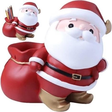 Porte-Stylo du père noël, pour Bureau créatif Chambre Salon décoration,Tirelire de noël en résine, cadeau de Noël pour enfants