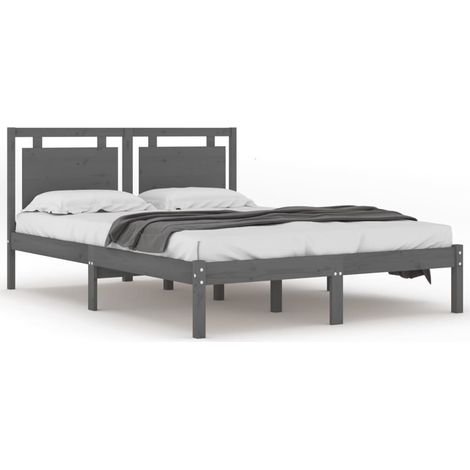 Maison Exclusive - Massivholzbett Grau 200x200 cm