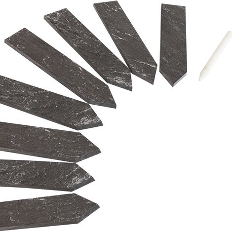 Windhager Pflanzenschilder Stecketiketten Schiefer + Kreide 12 cm - 8 Stück Stab-Etikett (1/3)