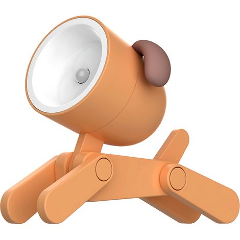 Veilleuse LED Chien Miniature - Support Smartphone Réglable ABS Portable 33x55x80mm Lumière Chaude Douce Bureau Chambre (1/5)
