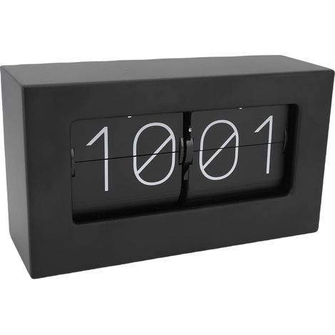 Retro Style Rocking Clock, Mechanical Page-Turning Desk Clock with Stainless Steel Base, for Living Room, Office, Birthday, Christmas (1/5)