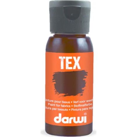 Peinture pour tissus - Brun foncé - Opaque - Peinture à l'eau - Tex - Darwi - 50ml