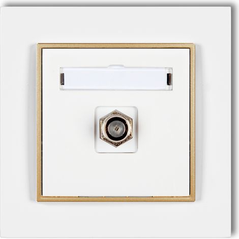 1x soporte de antena con marco karlik mini blanco/dorado (1/2)