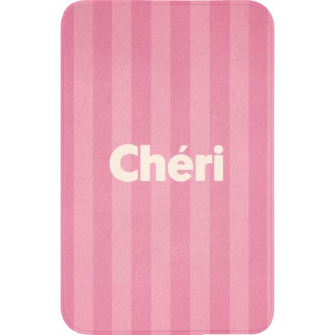TAPPETINO PER WC A righe - Rosa - Chéri 50x80 cm