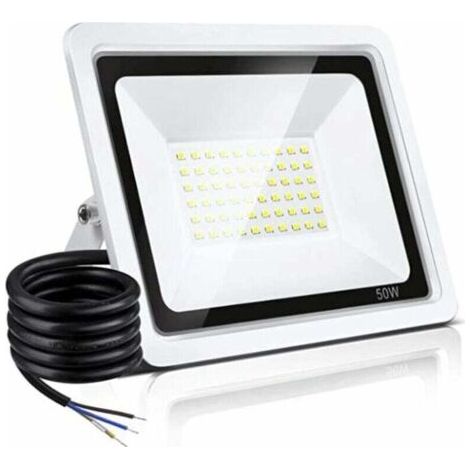 50W Projecteur LED Extérieur Blanc chaud, IP66 étanche Spot LED Extérieur 3000K, Super Lumineux 10000LM Blanc LED Projecteur d'extérieur pour jardin, garage, terrain de sport