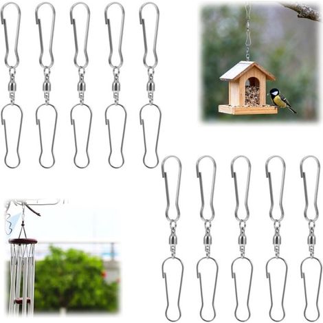 Crochets rotatifs en inox lot de 10 - suspensions 7 cm pour plantes et carillons (1/5)