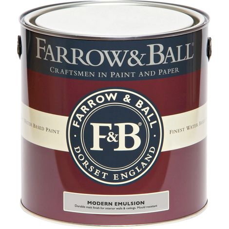 Peinture Farrow & Ball Modern Emulsion résistante, facile à nettoyer, A+, anti moisissure 5 L Couleur: Blanc (1/3)