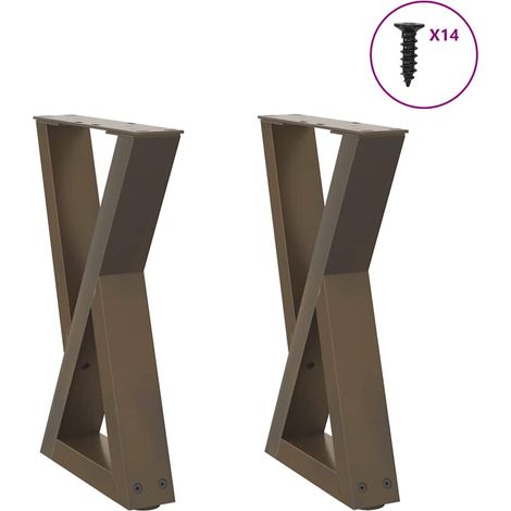 Couchtischbeine 2 Stk. Naturstahl 38x(42-43,3) cm Stahl