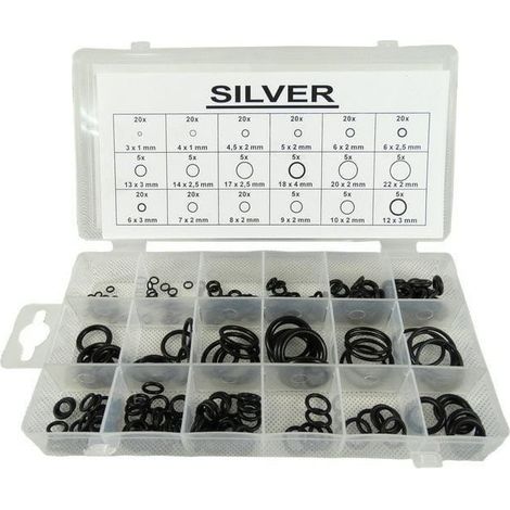Silber Set Dichtungen O-Ringe 225 Stück Organizer Sortierer