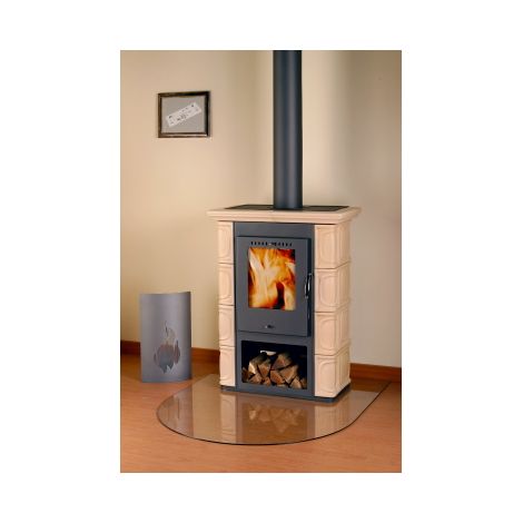 Kaminofen AUGSBURG cappuccino,7KW, 970x730x365mm