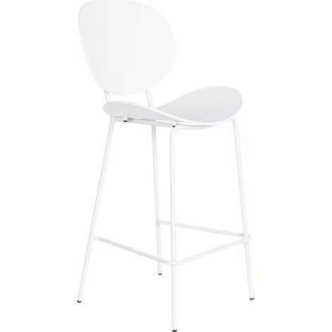 Taburete - DKD HOME DECOR - Metal Negro Blanco - 52,5 x 49 x 104 cm - Polipropileno - Diseño Contemporáneo (1/5)