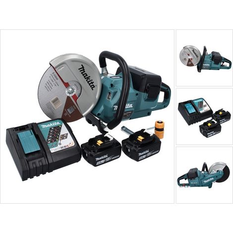 Makita DCE 090 RT2X1 Akku Trennschleifer 36 V ( 2x 18 V ) 230 mm Brushless + 2x Akku 5,0 Ah + Ladegerät