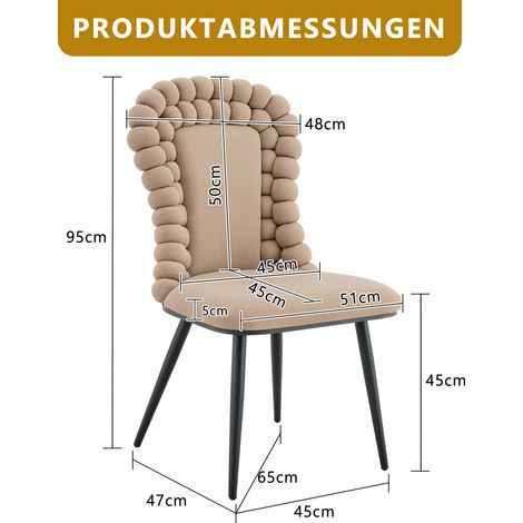 Fauteuils de table en tissu velours beige (pack de 2) – dos à maillons, piètement en acier noir brillant, raffinés pour espaces repas, halls et séjours (1/5)
