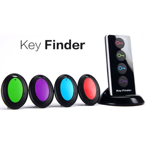 Schlüsselfinder, kabelloser Schlüsselfinder-Tracker/kabelloser RF-Gegenstandsfinder mit LED-Taschenlampenhalter und Basis für Handy-Haustiere (1–4) (1/5)