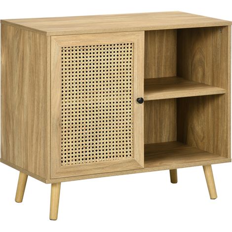 Buffet 1 porte CELINA cannage et bois (1/5)