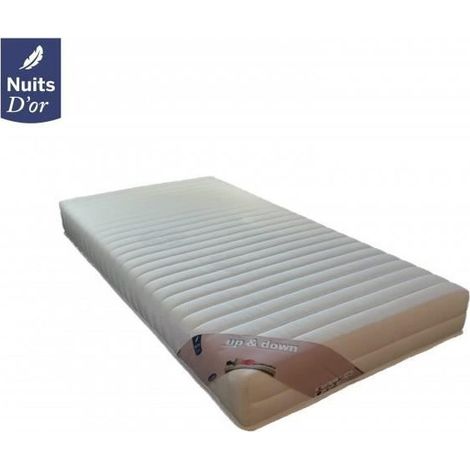 Up&Down Matelas 90x200 Ferme Densité 35 Kg/m3 - 18 Cm + 2 Oreillers à Mémoire de Forme (1/4)