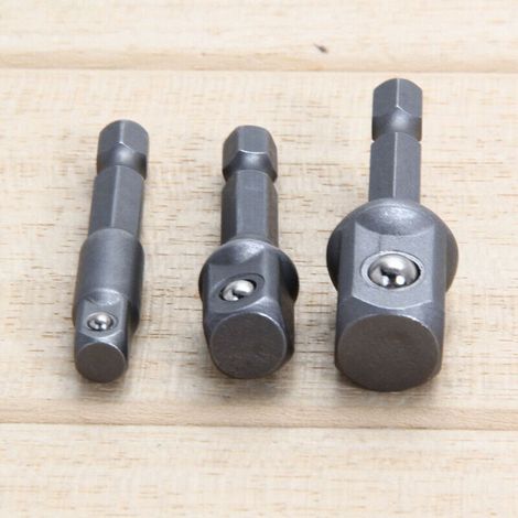 Adaptateur de douille à tige hexagonale vers tête carrée avec roulement à billes 1/4", 3/8", 1/2", adaptateur de douille électrique pour tournevis pneumatique