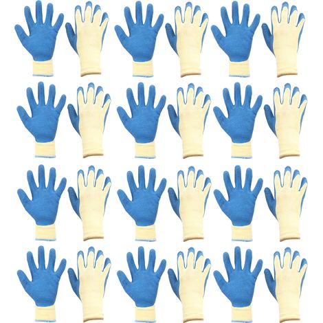Gants de travail taille large 12 paires, revêtement mousse latex nitrile caoutchouc respirant pour chantier (1/5)