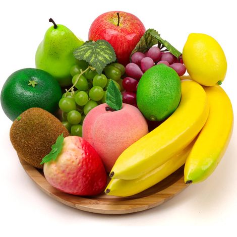 Fruits artificiels décoratifs pour décoration de maison et cuisine - Faux fruits réalistes pour table de salle à manger, salon, vitrine, accessoires de photographie