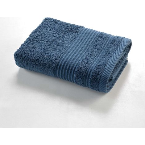 Serviette de Toilette unie 50x90 cm - Collection Tendresse - Éponge 500 g/m² - 50x90cm - Bleu marine