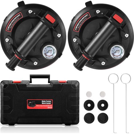 Ventouses de levage 200mm 8 pouces, charge 220kg, adaptées verre carrelage marbre stratifié, livrées avec mallette de transport