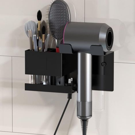 MINKUROW Oligemok Porta Asciugacapelli, Porta Asciugacapelli Multifunzionale, Nero