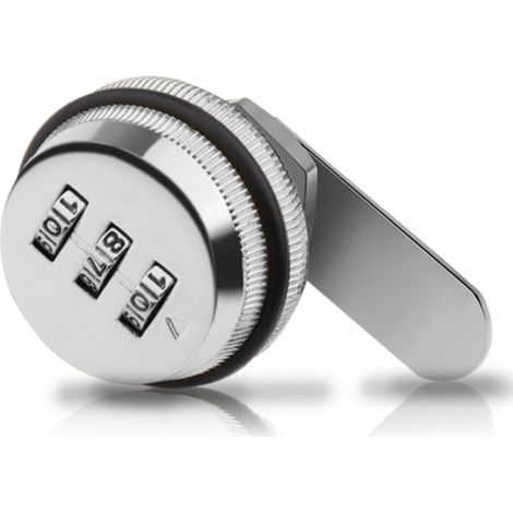 Candado de combinación, cerradura giratoria en varios tamaños, acabado en plata brillante, 30 mm.