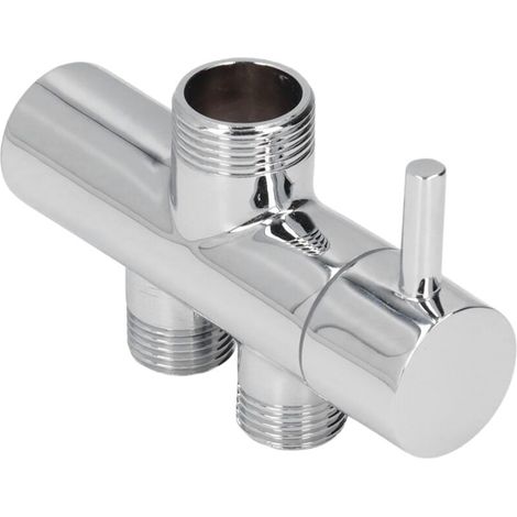 ZVD Desviador de brazo de ducha G3/4 a G1/2, conector en T impermeable, válvula desviadora de ducha de latón para baño (1/4)