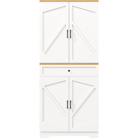 Credenza alta da cucina bianca 80x40x180 cm in MDF e pannello truciolare MODENUIT (1/5)